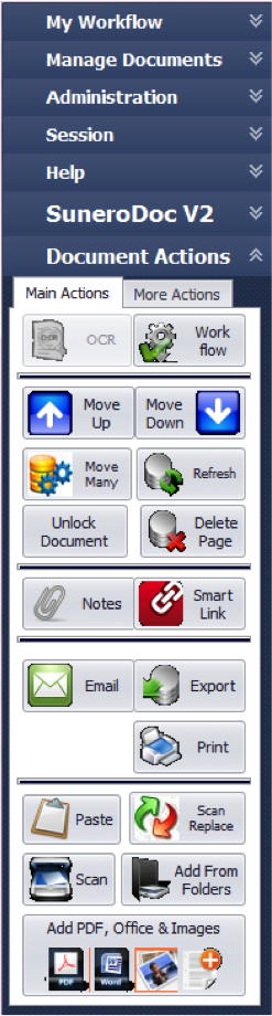 SuneroDoc's interface is easy to use while enabling powerful features