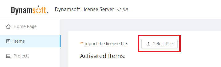 License Items - import