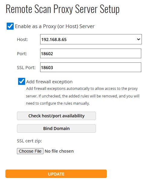 proxy server configuration