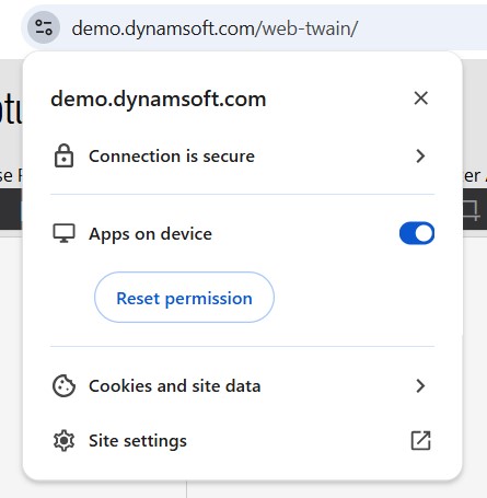 site settings dialog chrome 145