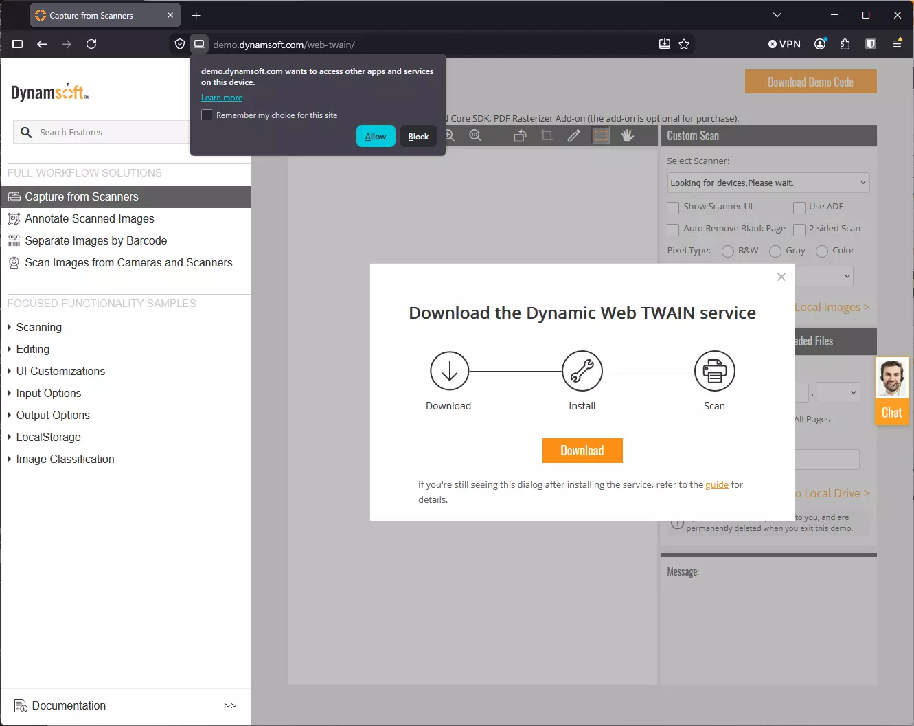 Firefox LNA prompt
